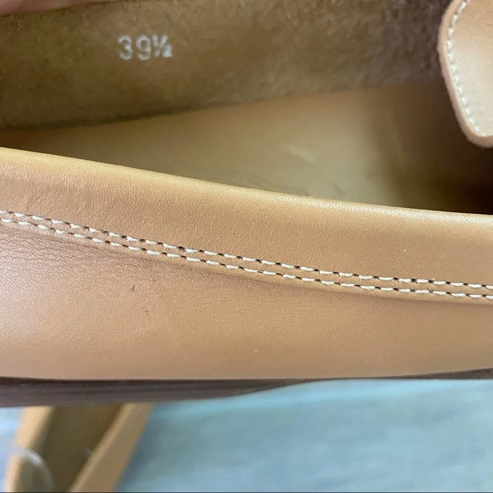 Tods Tan Leather Gommino Loafers Size 7